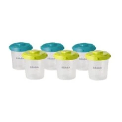 Beaba Lot De 6 Portions Clip 2ème âge 200 Ml Neon