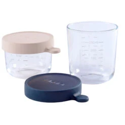 Beaba Coffret 2 Portions Verre 150 Ml Pink Et 250 Ml Dark Blue