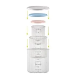 Beaba Coffret 3 Portions Old Pink/windy Blue/grey