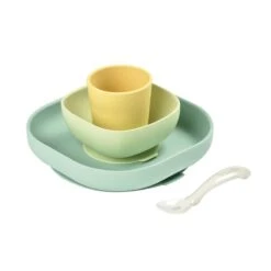 Beaba Set Vaisselle Silicone 4 Pièces Yellow
