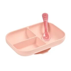 Beaba Set Repas Silicone Avec Ventouse Pink