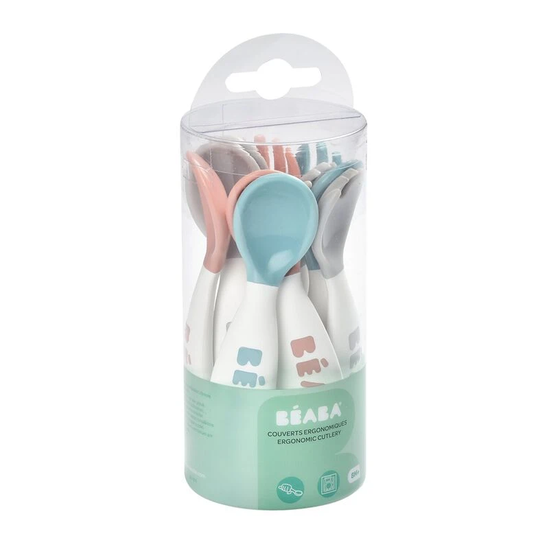 Beaba Lot 10 Couverts Ergonomiques 2ème âge Blue/pink 1 Beaba Lot 10 Couverts Ergonomiques 2ème âge Blue/pink