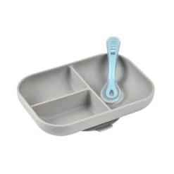 Beaba Set Repas Silicone Avec Ventouse Grey