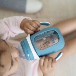 Beaba Biberon Verre D'apprentissage 210 Ml Windy Blue -Beaba 913519 product amb 1a