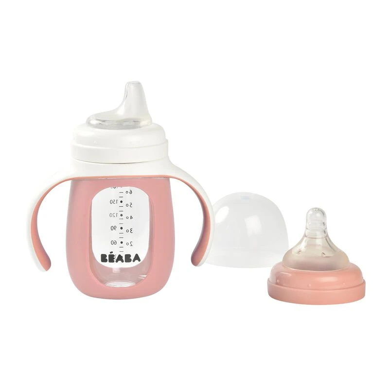 Beaba Biberon Verre D'apprentissage 210 Ml Old Pink 3 Beaba Biberon Verre D'apprentissage 210 Ml Old Pink – Image 3