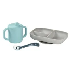 Beaba Coffret D'apprentissage Silicone + Tasse Blue