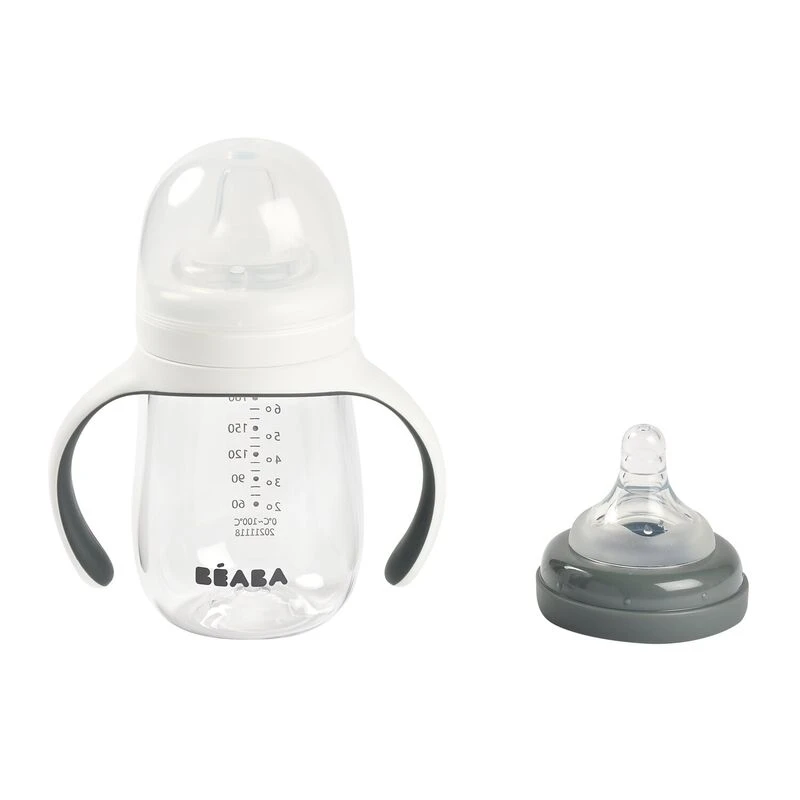 Beaba Biberon D'apprentissage 2 En 1 210 Ml Mineral Grey 6 Beaba Biberon D'apprentissage 2 En 1 210 Ml Mineral Grey – Image 6