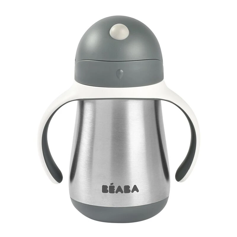 Beaba Tasse Paille Inox 250 Ml Mineral Grey 1 Beaba Tasse Paille Inox 250 Ml Mineral Grey