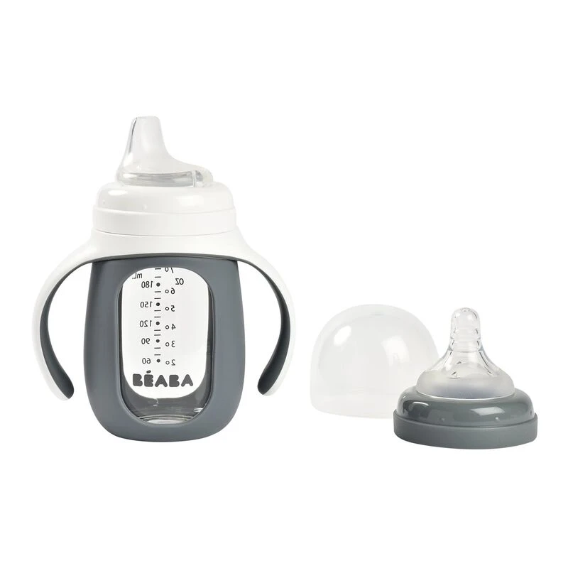 Beaba Biberon Verre D'apprentissage 210 Ml Mineral Grey 3 Beaba Biberon Verre D'apprentissage 210 Ml Mineral Grey – Image 3