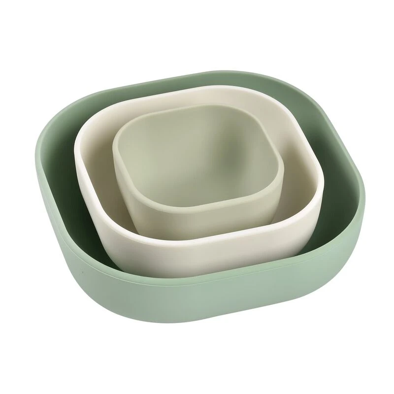 Beaba Lot De 3 Bols Silicone Gigogne Sage Green 1 Beaba Lot De 3 Bols Silicone Gigogne Sage Green