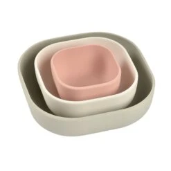 Beaba Lot De 3 Bols Silicone Gigogne Velvet Grey