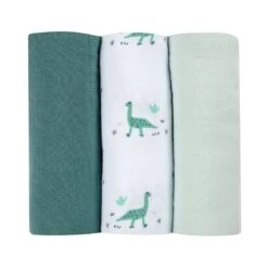 Beaba Lot De 3 Langes En Coton Jurassic