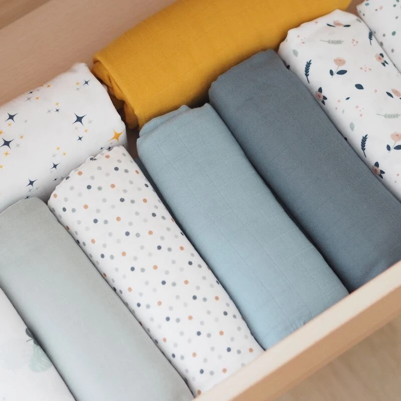 Beaba Lot De 2 Langes XXL En Coton Mirage Grey/jungle 2 Beaba Lot De 2 Langes XXL En Coton Mirage Grey/jungle – Image 2