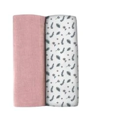 Beaba Lot De 2 Langes XXL En Coton Bridal Pink/flowery Countryside